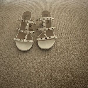 Valentino Women's Cream Studded Sandals